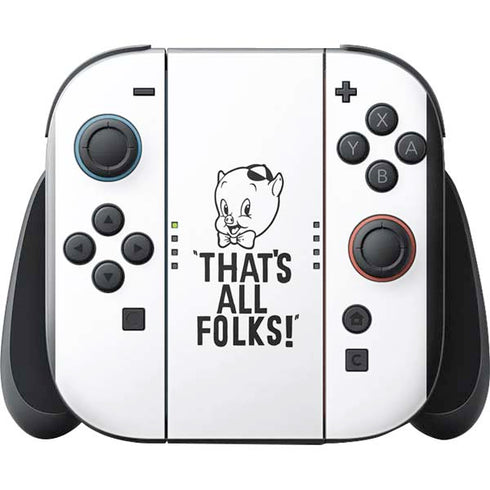 Looney Tunes Porky Thats All Folks Grid Nintendo Switch 2 (2025) with Joy-Con Skin