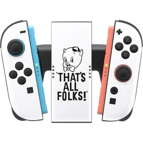 Looney Tunes Porky Thats All Folks Grid Nintendo Switch 2 (2025) Joy-Con Controller Skin