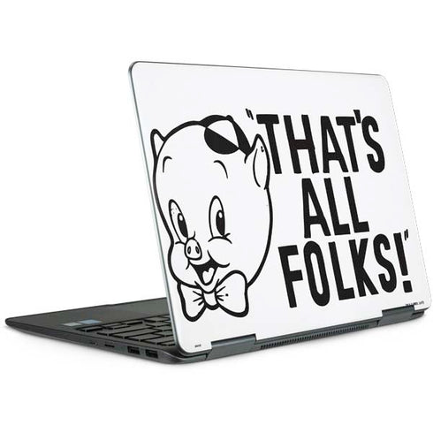 Looney Tunes Porky Thats All Folks Grid Notebook 9 Pro 13in (2017) Skin