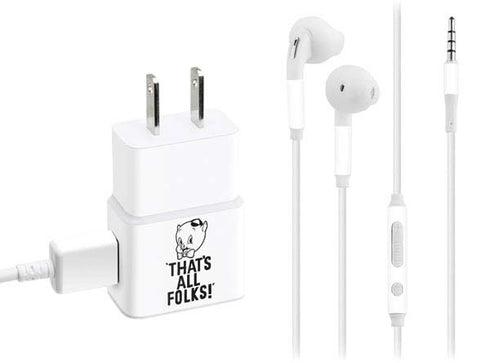 Looney Tunes Porky Thats All Folks Grid Phone Charger Skin