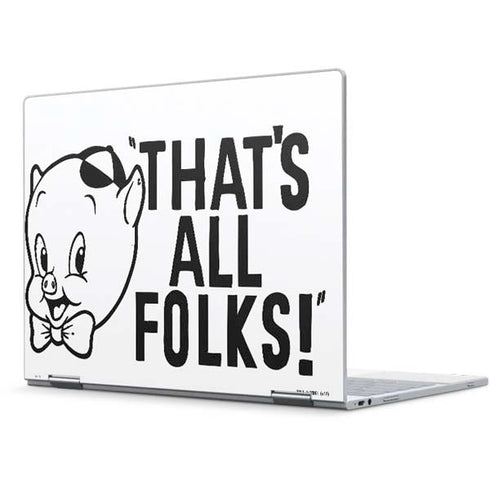 Looney Tunes Porky Thats All Folks Grid Pixelbook Skin