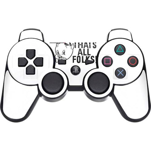 Looney Tunes Porky Thats All Folks Grid PS3 Dual Shock wireless controller Skin
