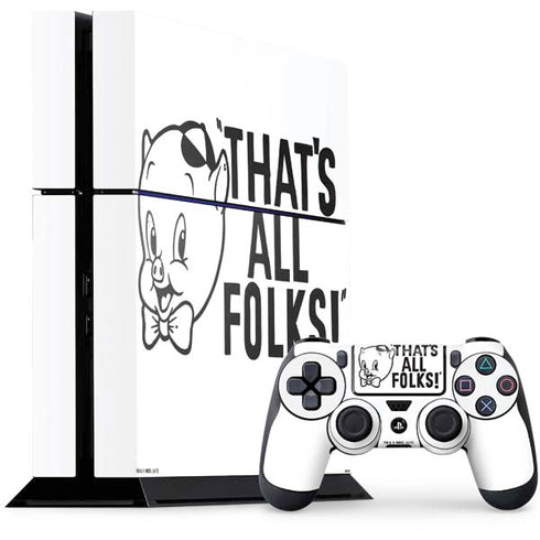 Looney Tunes Porky Thats All Folks Grid PlayStation PS4 Skins