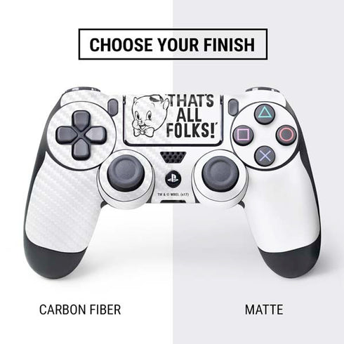 Looney Tunes Porky Thats All Folks Grid PS4 Controller Skin
