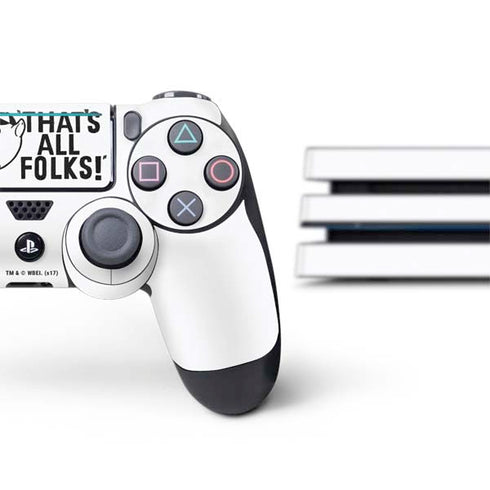 Looney Tunes Porky Thats All Folks Grid PS4 Pro Bundle Skin