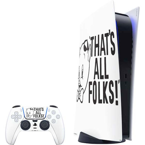 Looney Tunes Porky Thats All Folks Grid PlayStation PS5 Skins