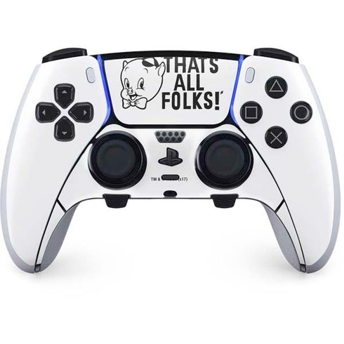 Looney Tunes Porky Thats All Folks Grid PS5 DualSense Edge Pro Controller Skin