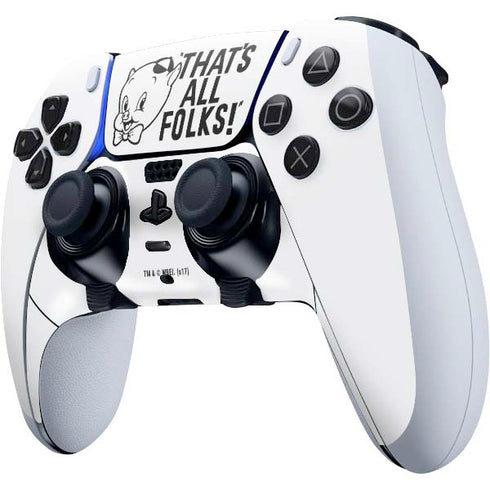 Looney Tunes Porky Thats All Folks Grid PS5 DualSense Edge Pro Controller Skin