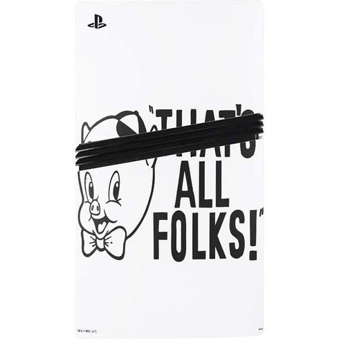 Looney Tunes Porky Thats All Folks Grid PS5 Pro Bundle Skin