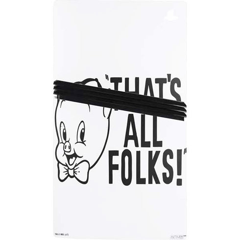 Looney Tunes Porky Thats All Folks Grid PS5 Pro Bundle Skin