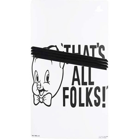 Looney Tunes Porky Thats All Folks Grid PS5 Pro Console Skin
