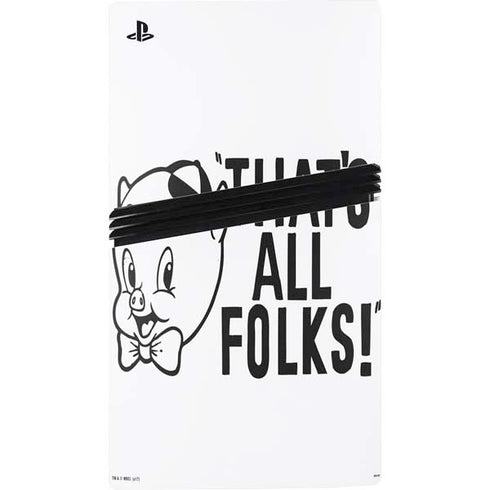 Looney Tunes Porky Thats All Folks Grid PS5 Pro Disk Bundle Skin