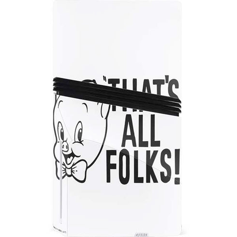 Looney Tunes Porky Thats All Folks Grid PS5 Pro Disk Bundle Skin