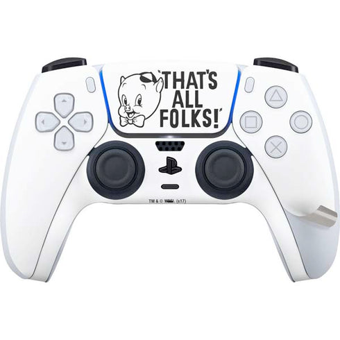 Looney Tunes Porky Thats All Folks Grid PS5 Pro Disk Bundle Skin