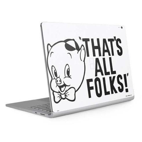 Looney Tunes Porky Thats All Folks Grid Surface Book 2 13.5in Skin