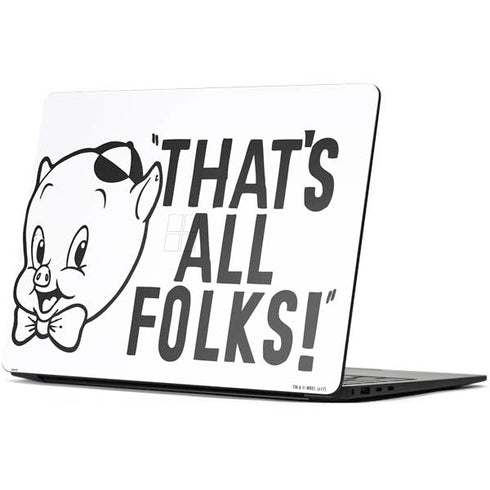 Looney Tunes Porky Thats All Folks Grid Surface Laptop 7 13.8in Skin