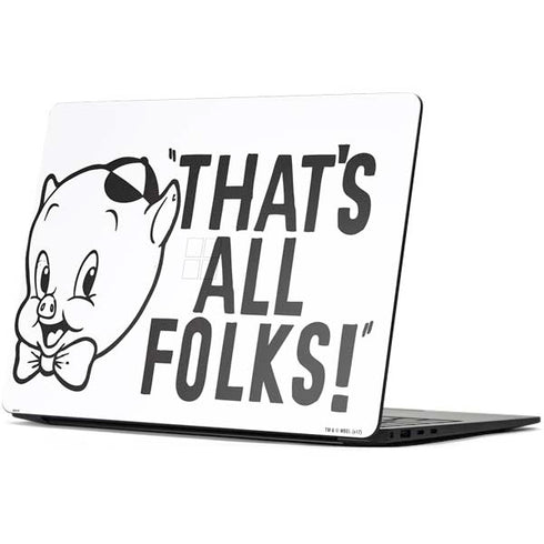 Looney Tunes Porky Thats All Folks Grid Surface Laptop 7 15in Skin