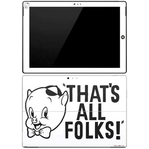 Looney Tunes Porky Thats All Folks Grid Surface Pro 3 Skin