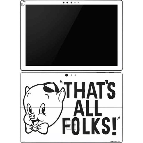 Looney Tunes Porky Thats All Folks Grid Surface Pro 6 Skin
