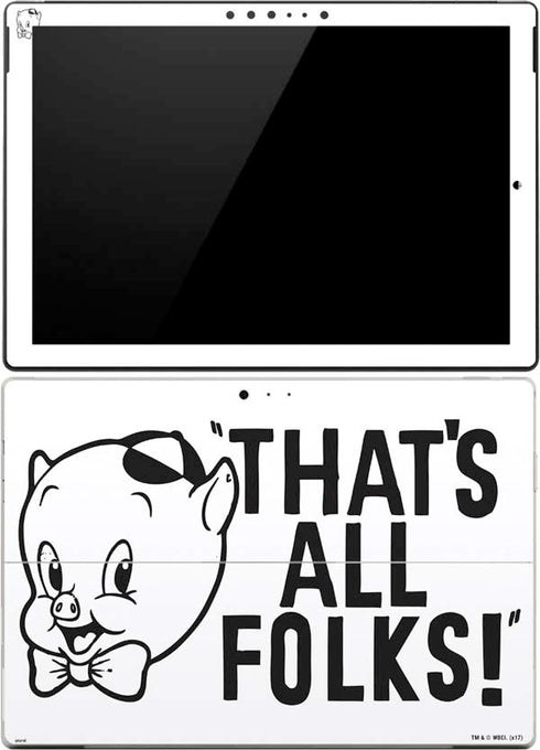 Looney Tunes Porky Thats All Folks Grid Surface Pro (2017) Skin