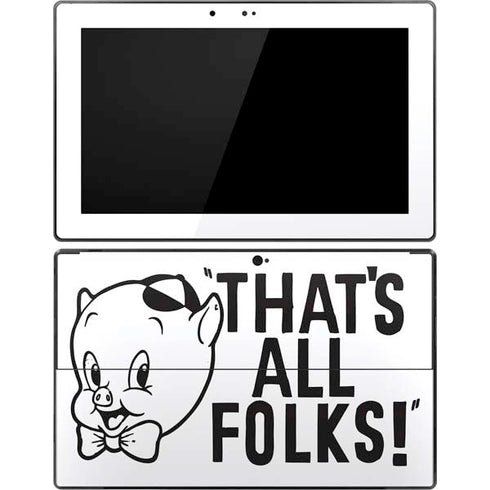 Looney Tunes Porky Thats All Folks Grid Surface Pro Tablet Skin