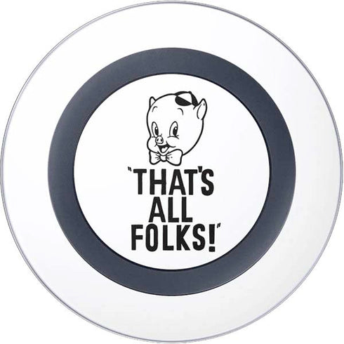 Looney Tunes Porky Thats All Folks Grid Wireless Charger Skin