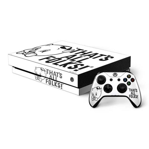 Looney Tunes Porky Thats All Folks Grid Xbox One X Bundle Skin