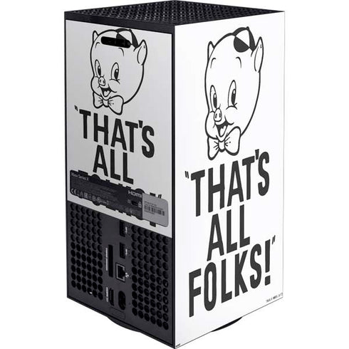 Looney Tunes Porky Thats All Folks Grid Xbox Series X Bundle Skin
