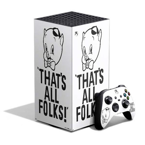 Looney Tunes Porky Thats All Folks Grid XBox Series X Digital Edition Bundle Skin