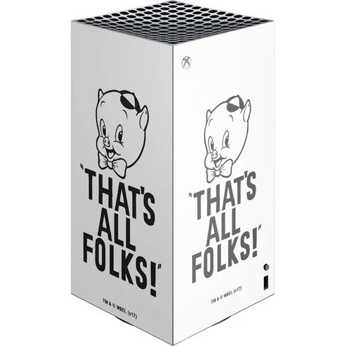 Looney Tunes Porky Thats All Folks Grid XBox Series X Digital Edition Console Skin
