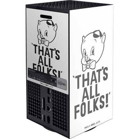 Looney Tunes Porky Thats All Folks Grid XBox Series X Digital Edition Console Skin