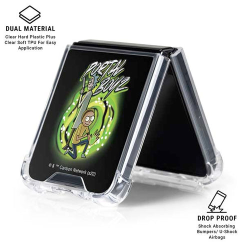 Adult Swim Rick and Morty Portal Boyz Galaxy Z Flip6 Clear Case