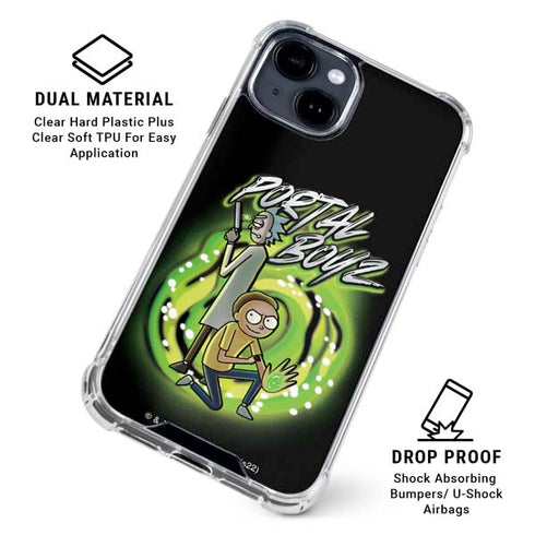 Adult Swim Rick and Morty Portal Boyz iPhone 15 Clear Case