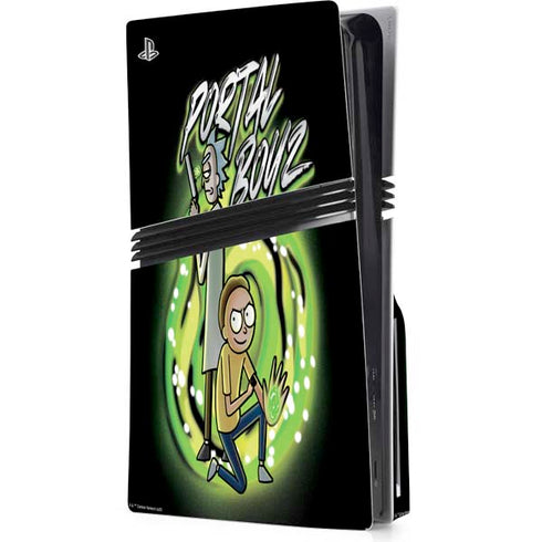 Adult Swim Rick and Morty Portal Boyz PS5 Pro Disk Console Skin