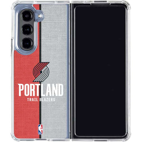 NBA Portland Trail Blazers Canvas Galaxy Z Fold5 5G Clear Case