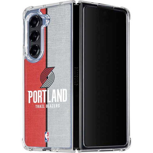 NBA Portland Trail Blazers Canvas Galaxy Z Fold5 5G Clear Case