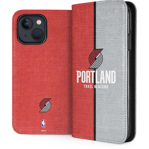 NBA Portland Trail Blazers Canvas iPhone 15 Plus Folio Case