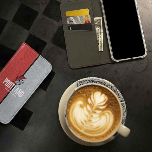 NBA Portland Trail Blazers Canvas iPhone 15 Plus Folio Case