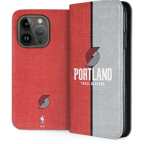 NBA Portland Trail Blazers Canvas iPhone 15 Pro Folio Case