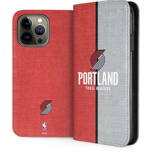 NBA Portland Trail Blazers Canvas iPhone 15 Pro Max Folio Case