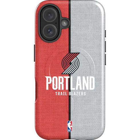 NBA Portland Trail Blazers Canvas iPhone 16 Magsafe Impact Case