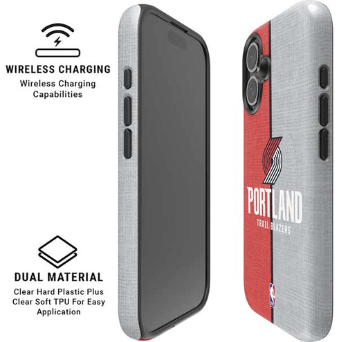 NBA Portland Trail Blazers Canvas iPhone 16 Magsafe Impact Case