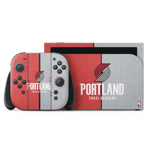 NBA Portland Trail Blazers Canvas Nintendo Switch 2 (2025) with Joy-Con Skin