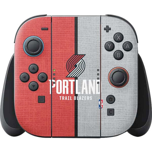 NBA Portland Trail Blazers Canvas Nintendo Switch 2 (2025) Joy-Con Controller Skin