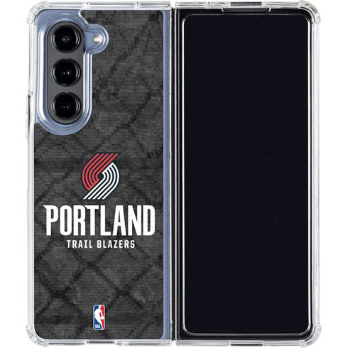 NBA Portland Trail Blazers Dark Rust Galaxy Z Fold5 5G Clear Case