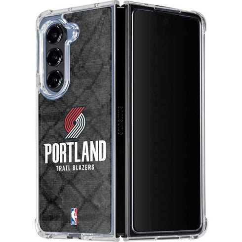 NBA Portland Trail Blazers Dark Rust Galaxy Z Fold5 5G Clear Case