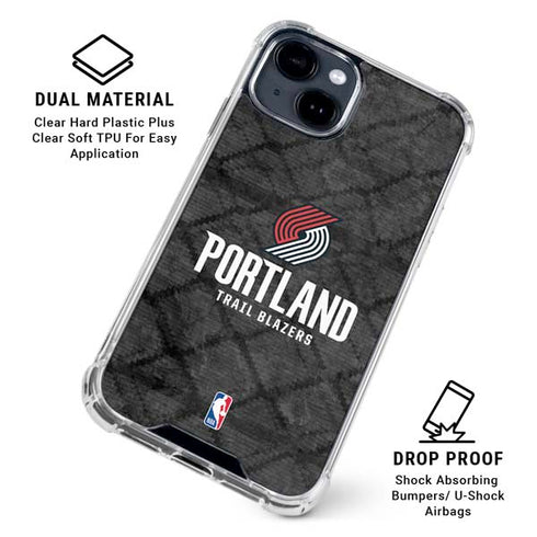 NBA Portland Trail Blazers Dark Rust iPhone 15 Clear Case