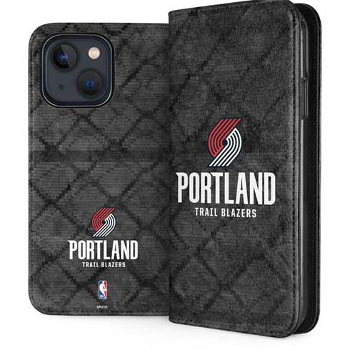 NBA Portland Trail Blazers Dark Rust iPhone 15 Folio Case