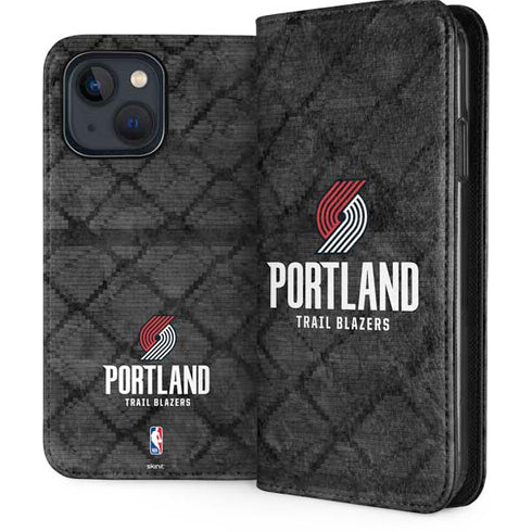 NBA Portland Trail Blazers Dark Rust iPhone 15 Plus Folio Case