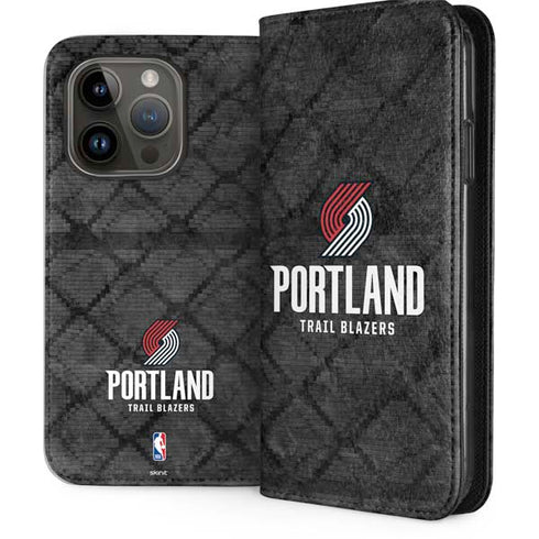 NBA Portland Trail Blazers Dark Rust iPhone 15 Pro Folio Case